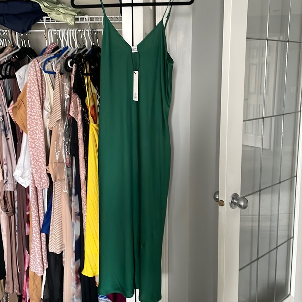 Emerald green slip dress size med